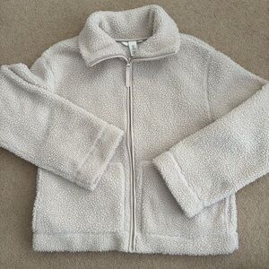 Beige Full Zip Fleece Jacket